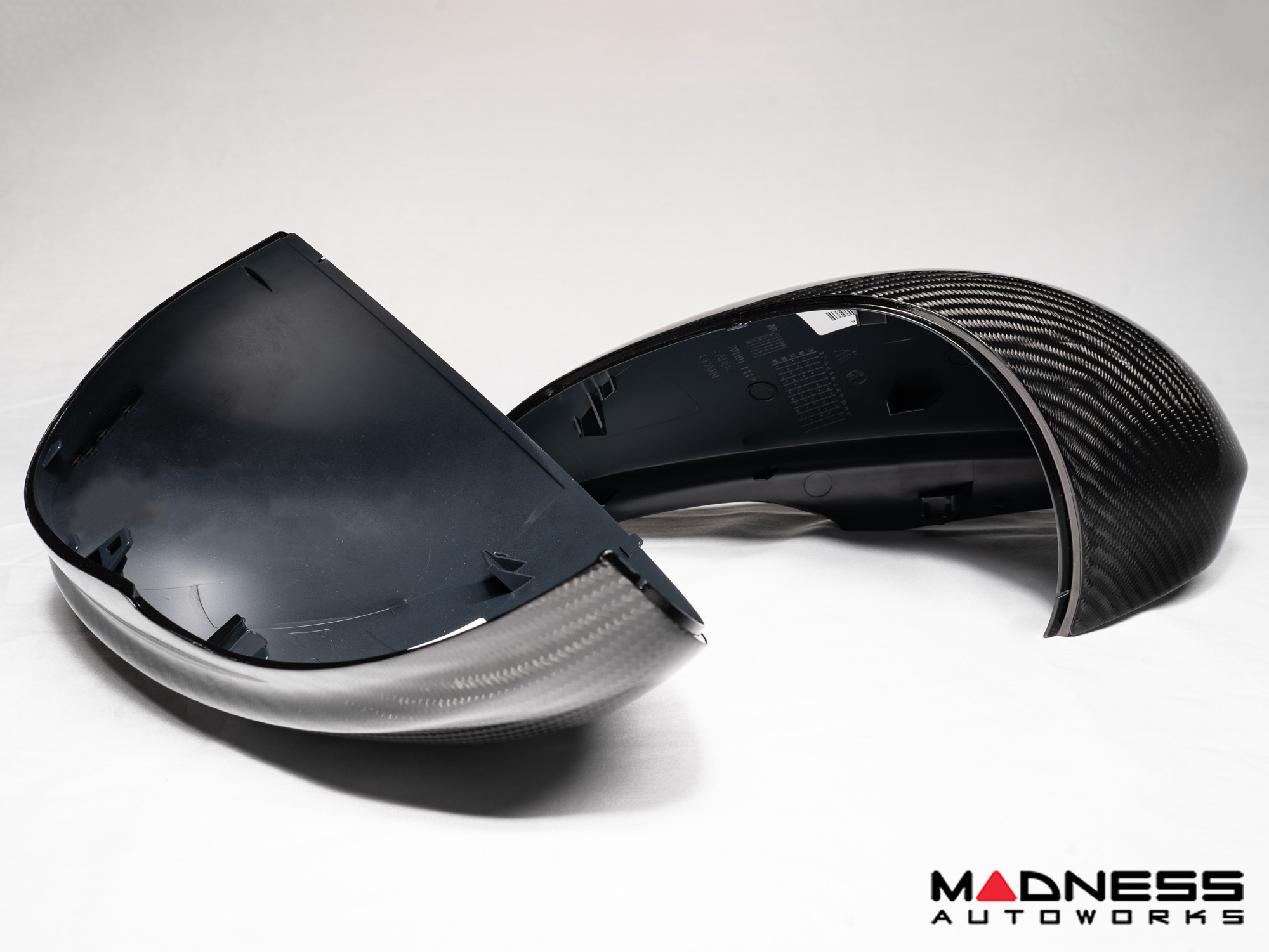 Alfa Romeo Stelvio Mirror Covers - Carbon Fiber - Full Replacements - Feroce Carbon - w/ Factory Clips 